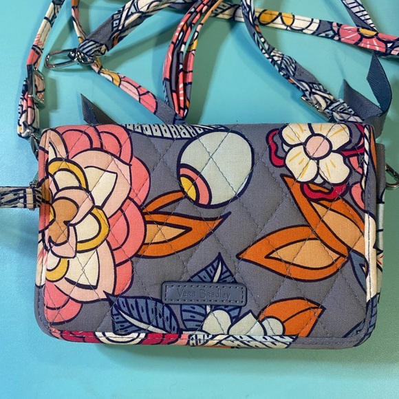 Vera Bradley Handbags - Vera Bradley Gray Floral Crossbody Bag